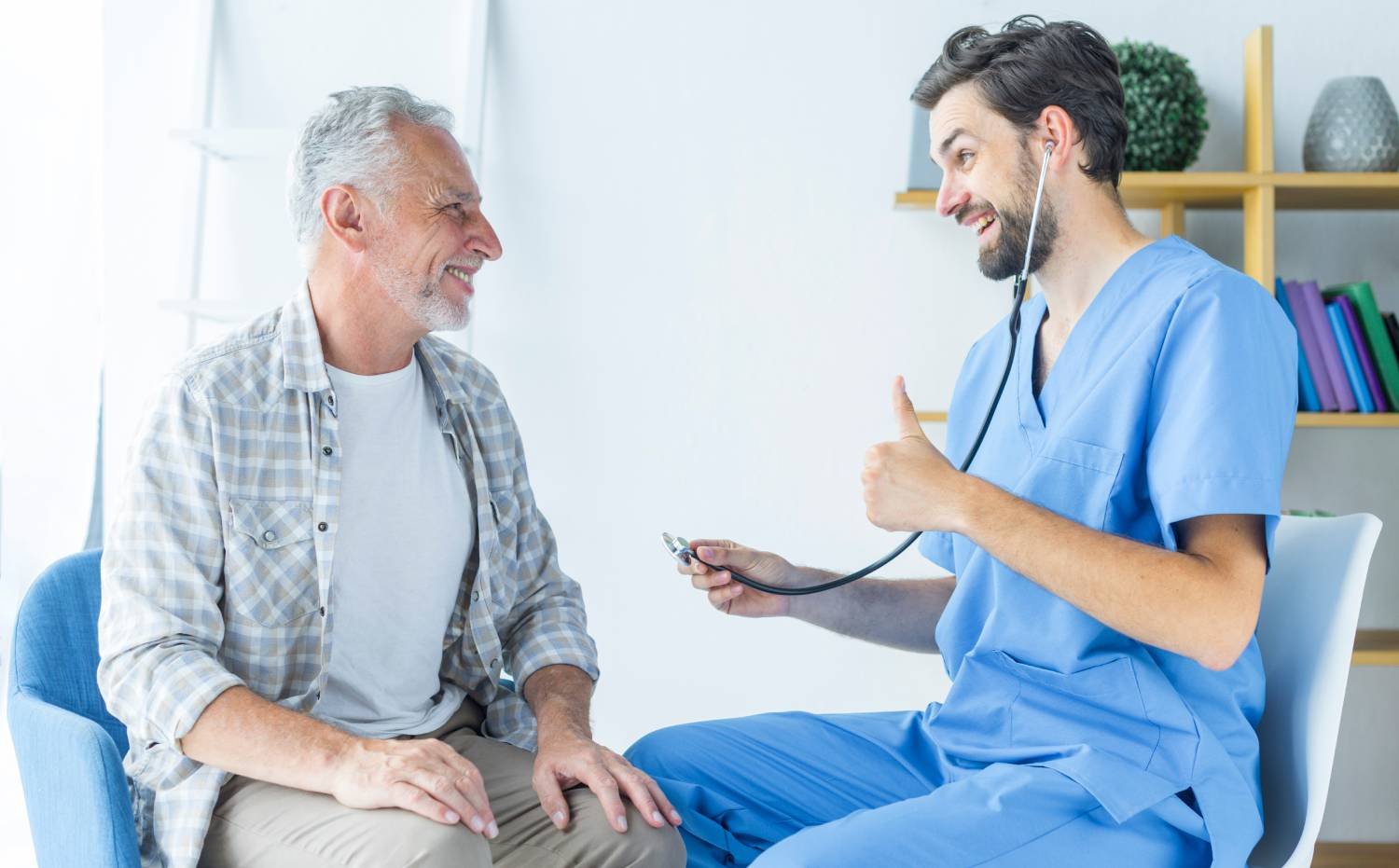 Hospital doctors examine patients so that